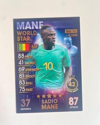 Carta Match Attax 101 Senegal Sadio Mane