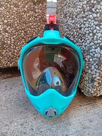 Maschera Snorkeling Full Face Turchese -come nuova