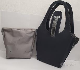 borsa BChris di fattura in gomma grigia 