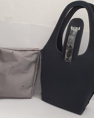 borsa BChris di fattura in gomma grigia 