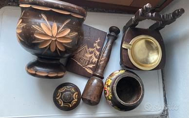 Set  in legno di artigianato Vintage