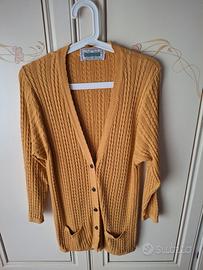 Cardigan giallo ocra