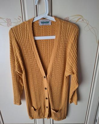 Cardigan giallo ocra