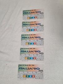 5 biglietti Italia 90 mondiali calcio originali