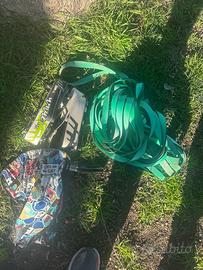 Slackline 25m spider verde con doppi ganci