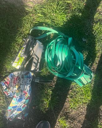 Slackline 25m spider verde con doppi ganci