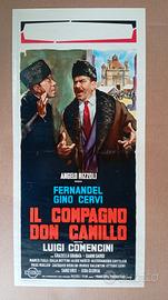 LOCANDINA IL COMPAGNO DON CAMILLO, cm 70x33,5, ori