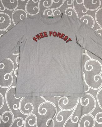 Maglia Benetton (size S) grigio Free Forest cotone