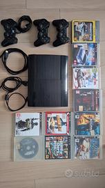 PS3 super slim 12GB + 3  Controller +10 giochi 