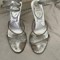 Sandali vintage argento Réné Caovilla n.37