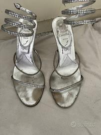 Sandali vintage argento Réné Caovilla n.37
