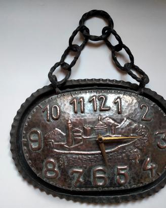 Orologio da parete rame martellato rustico
