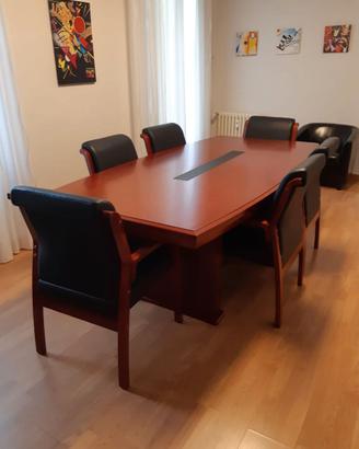 Tavolo riunioni per ufficio con 6 poltrone