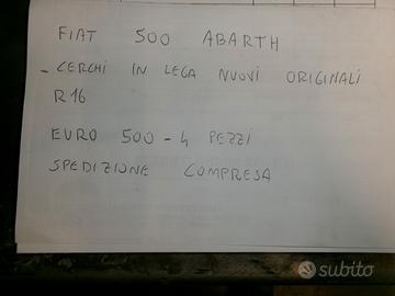 Cerchi in lega nuovi originali 500 abarth r16