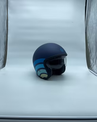 CASCO JET ORIGINE SPIRIT HERITAGE BLU OPACO CON VI