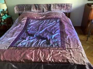 Copriletto matrimoniale indiano con 4 federe