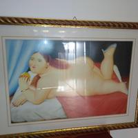 Quadro Donna sdraiata Botero Riproduzione anni 70