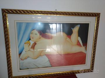 Quadro Donna sdraiata Botero Riproduzione anni 70
