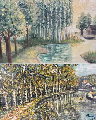Coppia Dipinti a olio Paesaggi