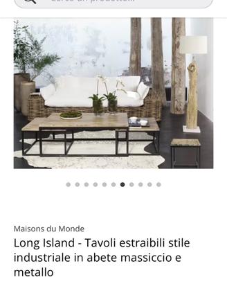 Tavolo da salotto con due tavolini estraibili