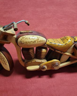 Moto Harley Davidson in legno Vintage 