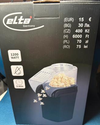 Macchina per Popcorn ELTA 1200W - Senza Olio 3 min