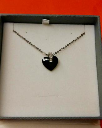 Collana Brosway Cuore nero Tresor dettaglio azzuro