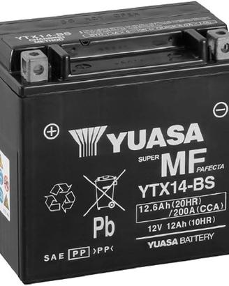 **Yuasa YTX14-BS Batteria Moto 12V 12Ah Senza Manu