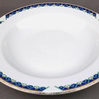 SERVIZIO PIATTI BLU DECORE ORIGINALE E BICCHIERI 