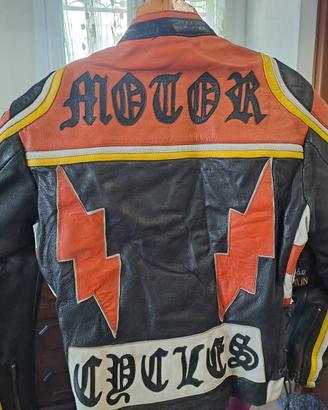 Giubbotto biker in pelle