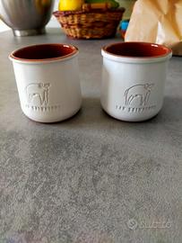 Set 2 vasetti tazzine in terracotta 