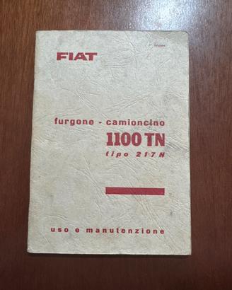Manuale uso e manutenzione Fiat 1100 TN 1967