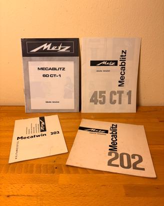 Lotto libretti istruzioni Metz Mecablitz vintage