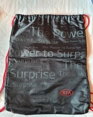 Borsa kia originale sacca nera e rossa.