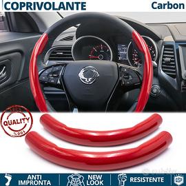 COPRIVOLANTE Per SSANGYONG in CARBONIO Rosso