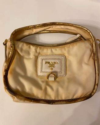 Prada Mini Hobo in tessuto nylon avorio