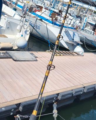 canna da pesca traina + portacanna + mulinello 