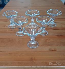 Set 6 Coppe da Dessert/Gelato/Macedonia con stelo