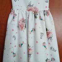 Vestitino abito bambina Elsa 5-6 anni