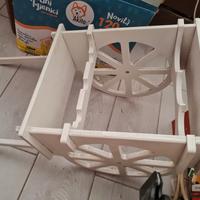 carrello porta 3 bottiglie shabby 