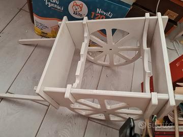 carrello porta 3 bottiglie shabby 