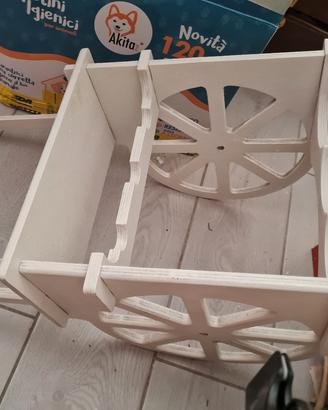 carrello porta 3 bottiglie shabby 