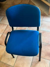 Sedie imbottite impilabili, colore blu