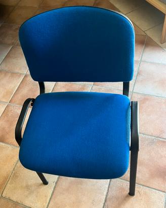 Sedie imbottite impilabili, colore blu