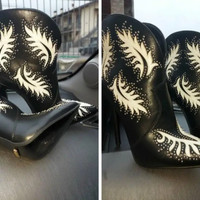 Stivaletto bianco neri tacco a spillo