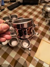 12 tazzine caffè + 12 piattini inox.
