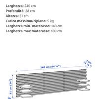 Testiera letto ikea mandal