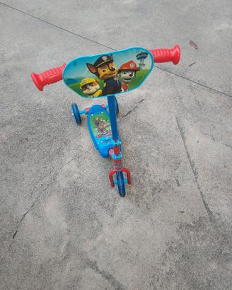 monopattino 3 ruote paw patrol