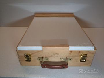 Cavalletto da tavolo in legno, per pittura