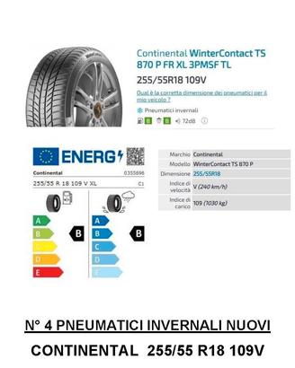 Pneumatici INVERNALI CONTINENTAL NUOVI 255/55R18
